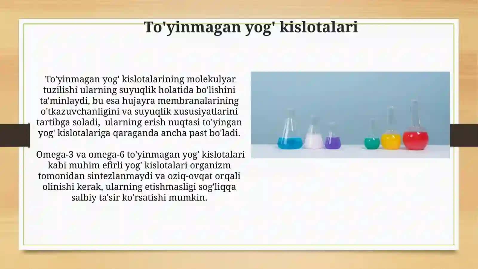 Yog'lar: Kimyoviy tarkibi, tuzilishi va funuksiyalari 4