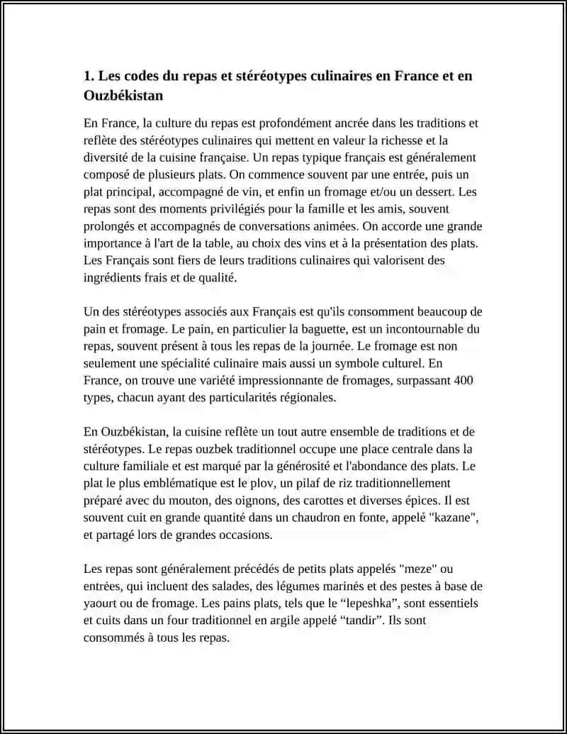 LA COMPARAISON DES TRADITIONS FRANÇAISES ET OUZBÉKES.LES STÉRÉOTYPES 4