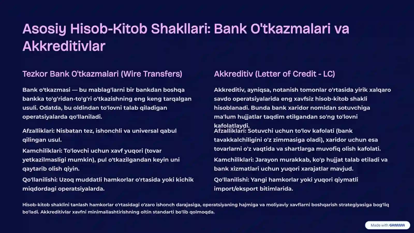 Xalqaro To'lov Tizimlari va Hisob-Kitob Shakllari 4