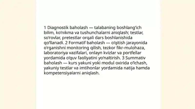 Ta’lim sifatini baholash va nazorat qilish 4