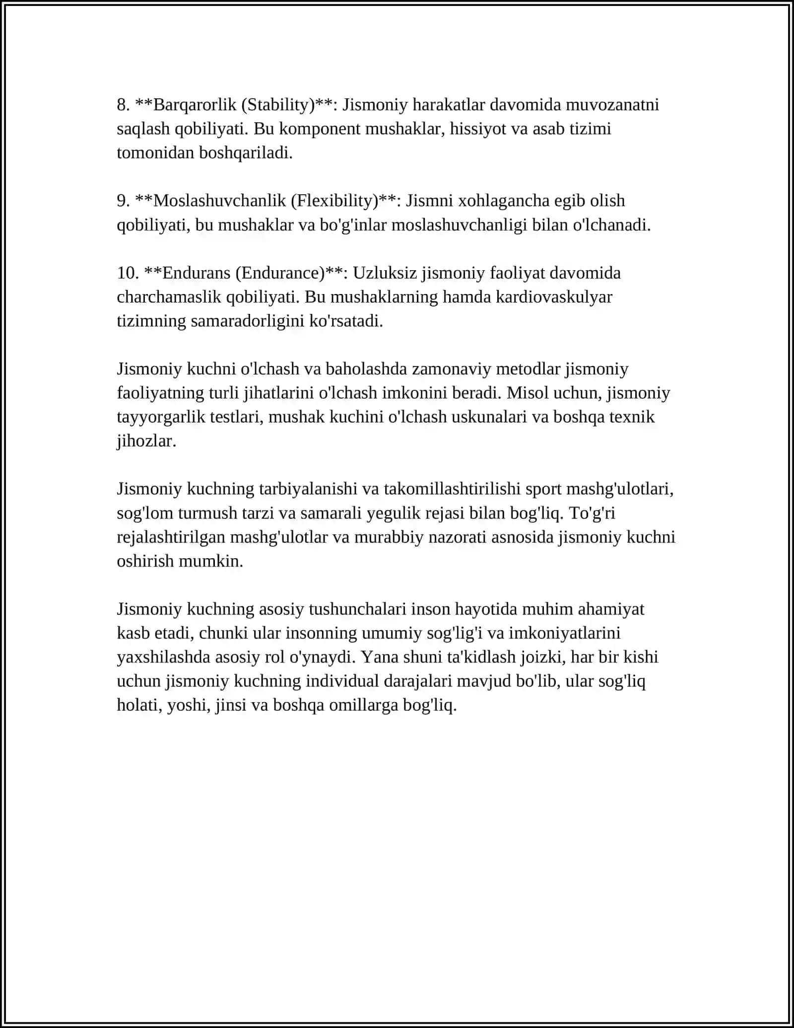 JISMONIY SIFATLARINI RIVOJLANTIRISHNING NAZARIY VA AMALIY ASOSLARI.KUCH 4