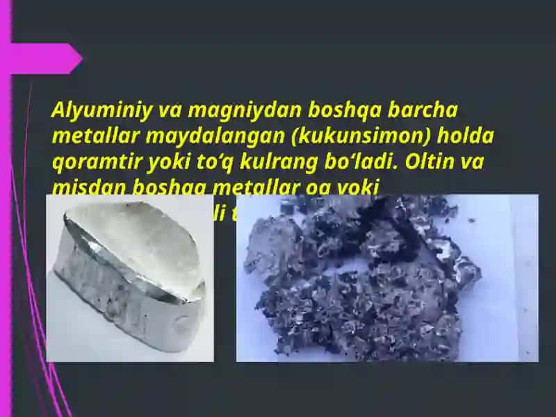 Metallarning fizika va kimyoviy xossalari 4