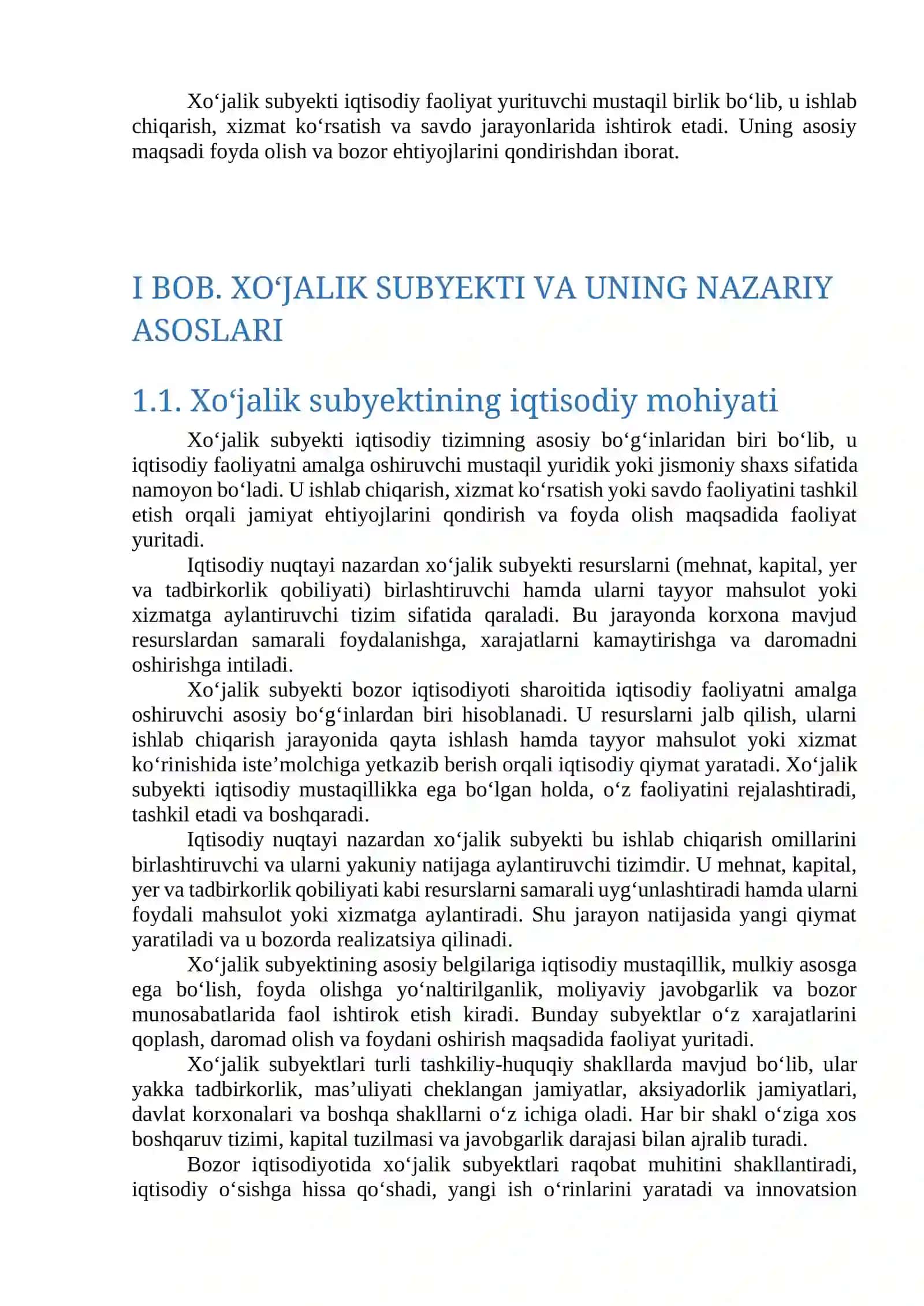 Xo'jalik subyekti va uning kapitalining tashkil topishi strukturasi 4