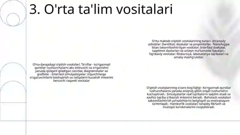 Biologiya OʻQitish Vositalarining Turlari Va Ularning OʻZaro BogʻLiqligi 4