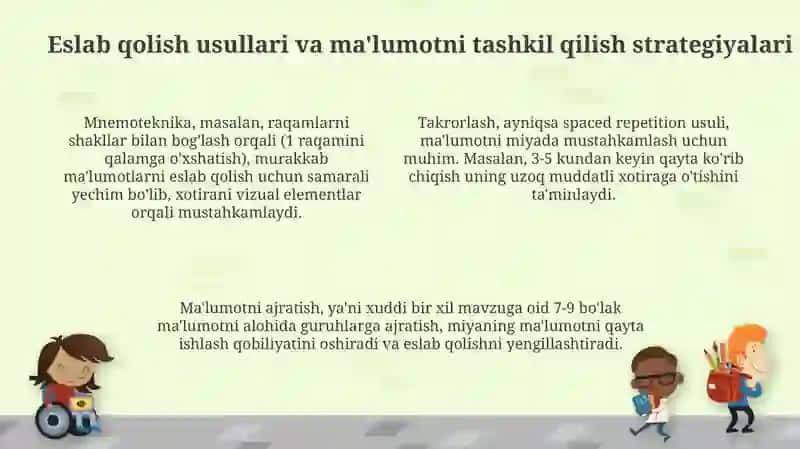 Xotira turlari va konsolidatsiya bosqichlari 4