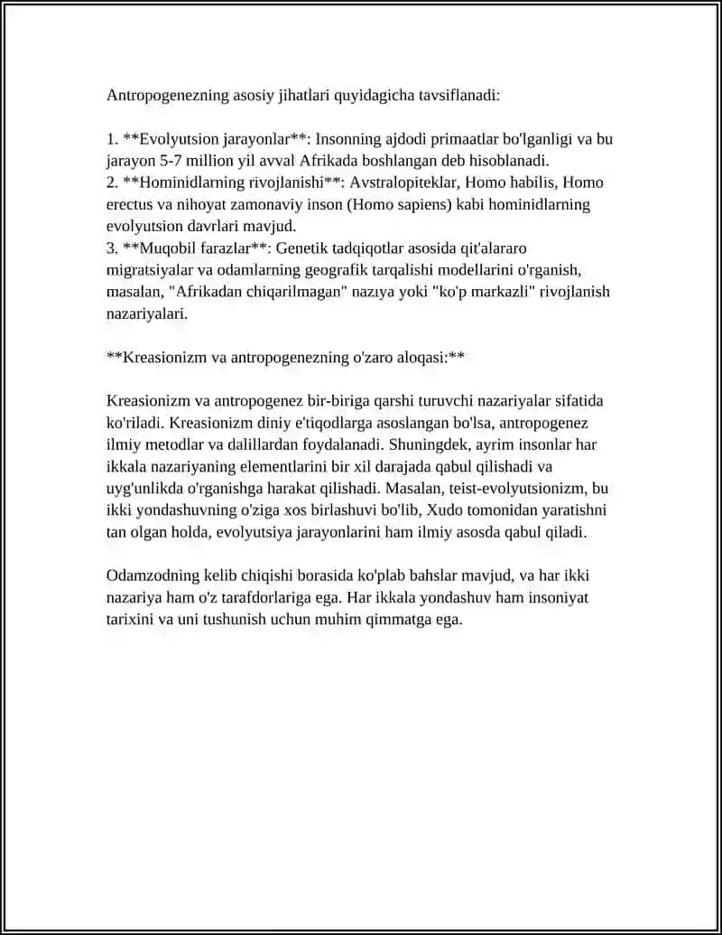 KREATSIONIZM VA ANTROPOGENEZ NAZARIYALARINING QIYOSIY TAHLILI 4