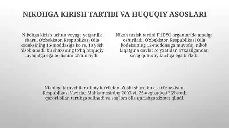 Nikoh tuzish asoslari 4