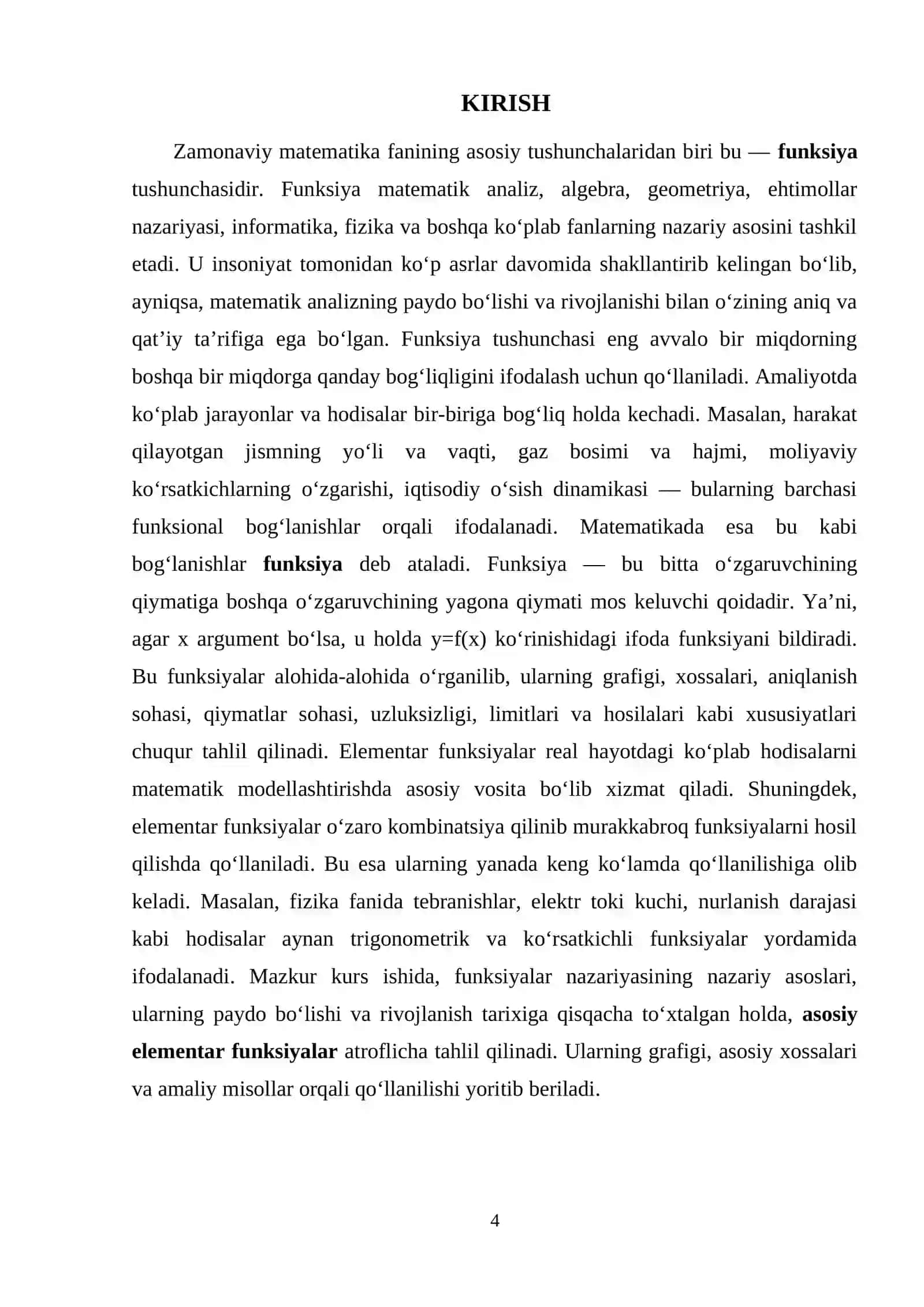 Funksiya tushunchasi.Asosiy elementar funksiyalar 4
