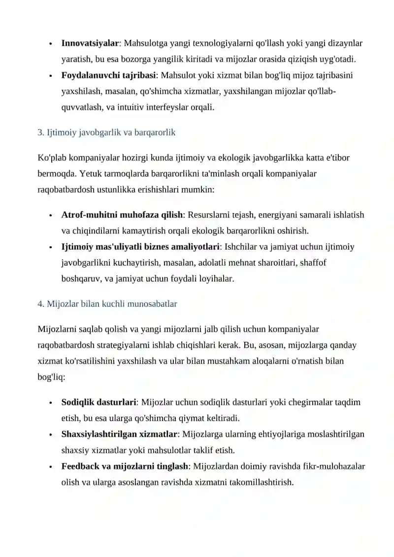 Yetuk tarmoqlardagi raqobatli strategiyalar 4