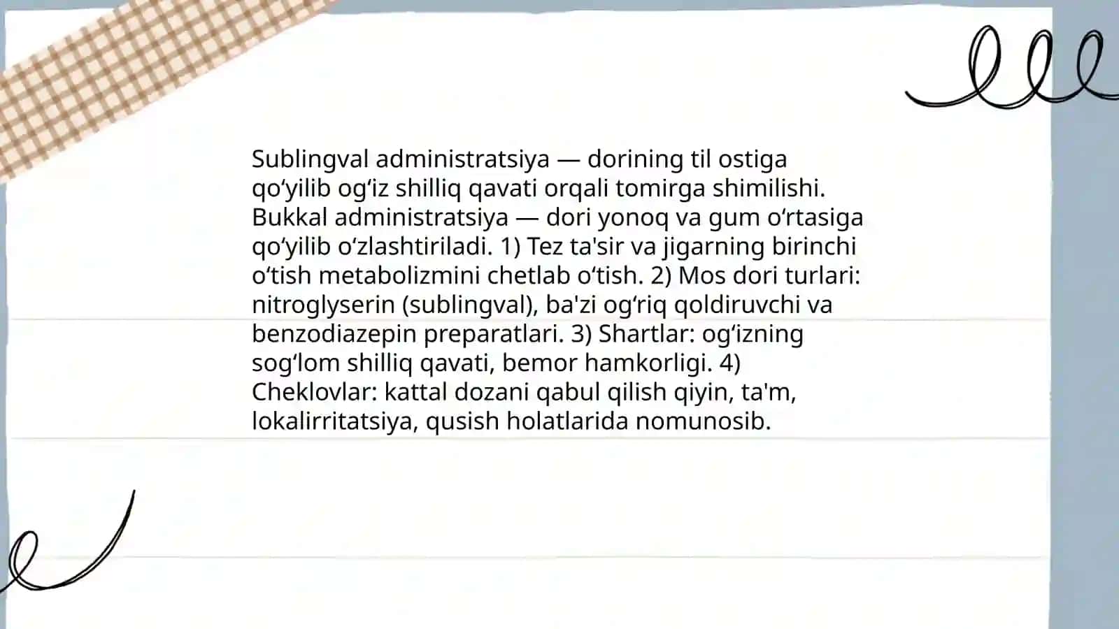 Davolash muolojalari (dorilarni yuborish usullari) 4