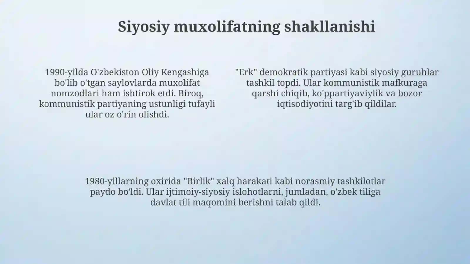 Mustaqillik arafasida Oʻzbekistondagi ijtimoiy-vasiyosiy jarayonlar 4