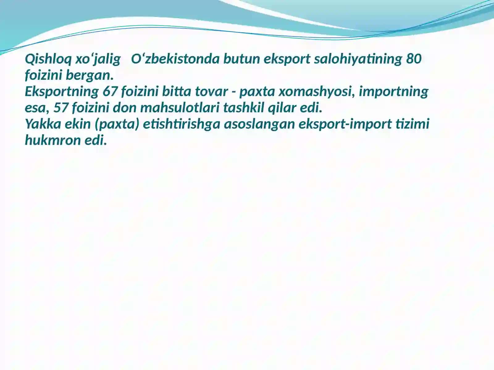 O‘ZBEKISTONNING IQTISODIY TARAQQIYOT BOSQICHLARI 4
