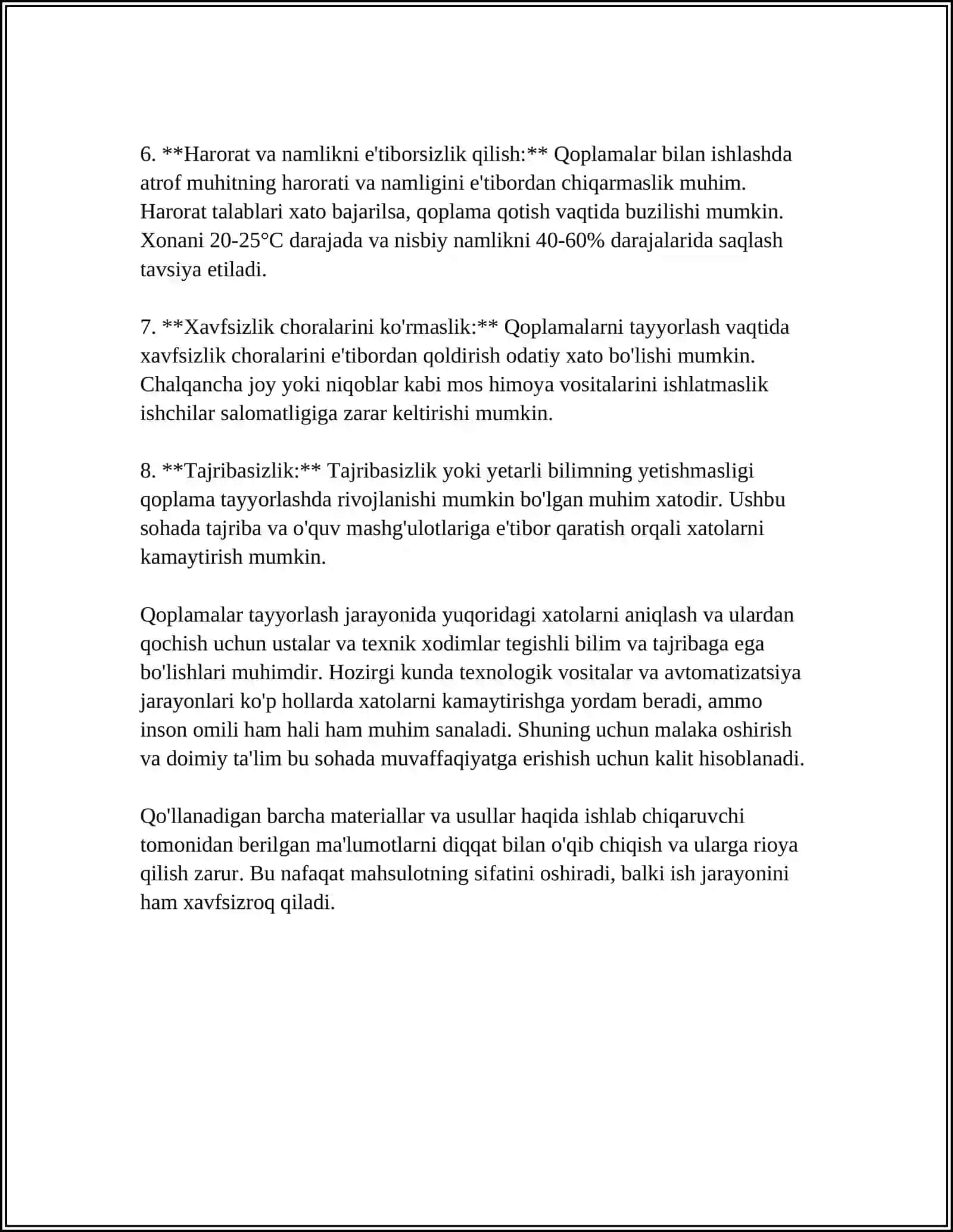 QOPLAMALARNI TAYYORLASH KLINIK-LABORATOR BOSQICHLARIDA YOʻL QOʻYILADIGAN XATO VA ASORATLAR 4