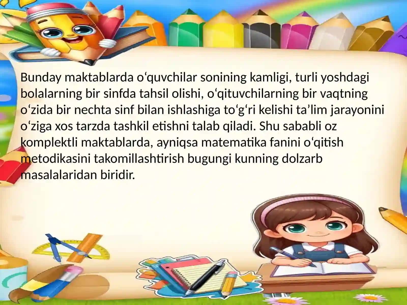 OʻZ KOMPLEKTLI MAKTABLARDA MATEMATIKA O‘QITISHNI TASHKIL QILISHNING O‘ZIGA XOS XUSUSIYATLARI 4