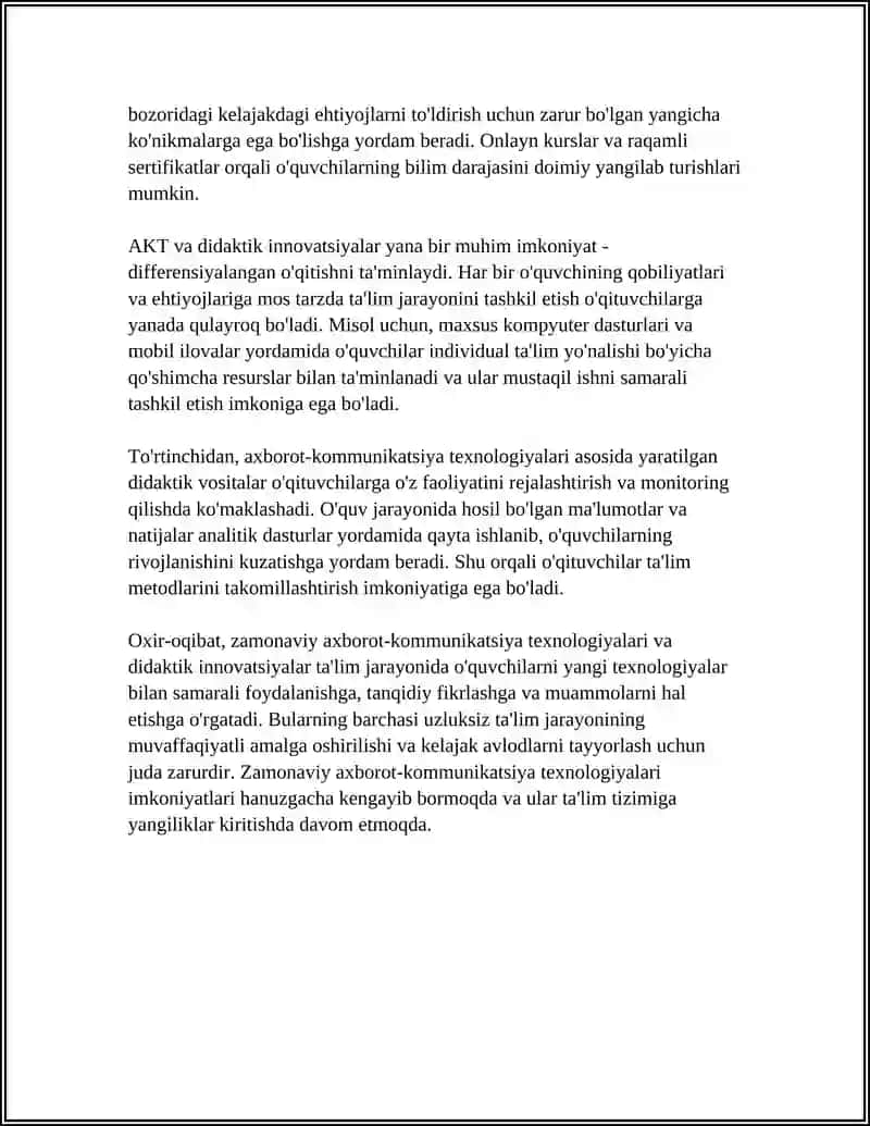 ZAMONAVIY AXBOROT KOMMUNIKATSIYA TEXNOLOGIYALARI VA DIDAKTIK IMKONYATLAR 4