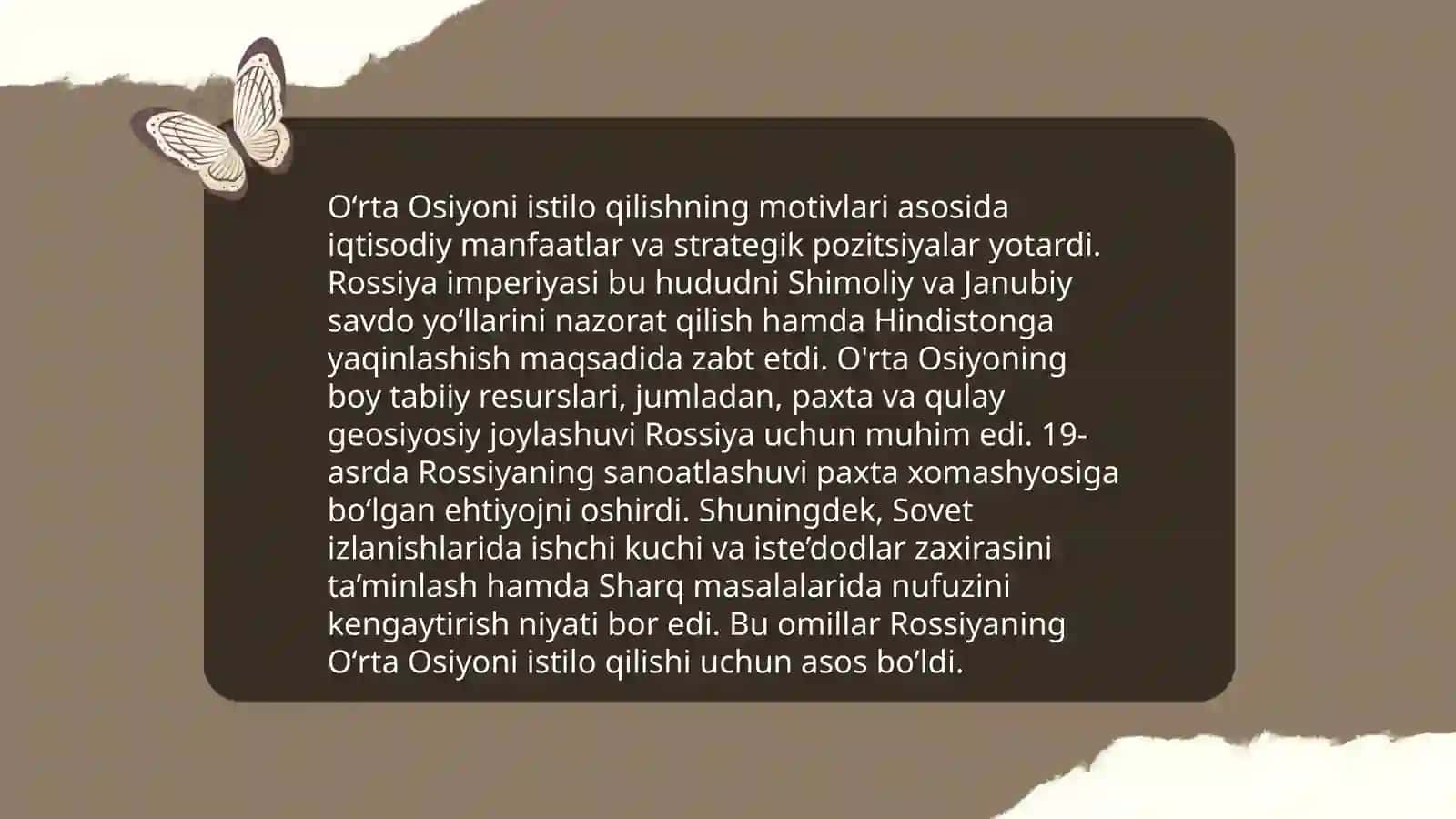Rossiya imperiyasi Oʻrto Osiyoni istilo qilish davri tarixiy geografiyasi 4