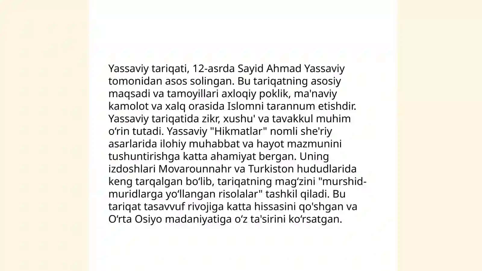 Xoja Ahmad Yassaviy hayoti va ijodini grafik organayzerlar yordamida oʻrganish 4