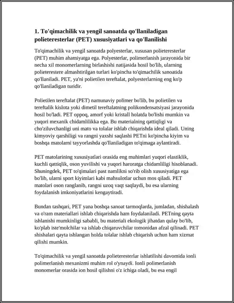 TO'QIMACHILIK VA YENGIL SANOATDA QO'LLANILADIGAN ENGMUHIM POLIMERLAR 4