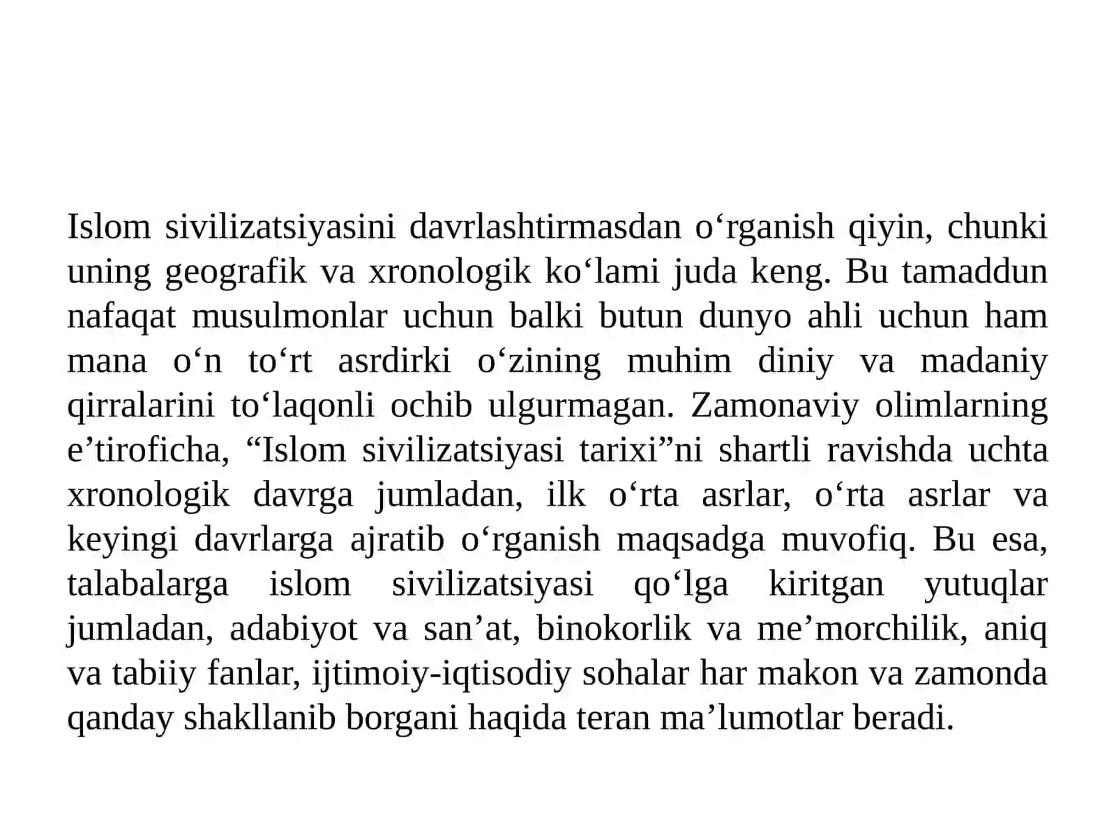 Islomsivilizatsiyasining tarixi yurivojlanish bosqichlari 4