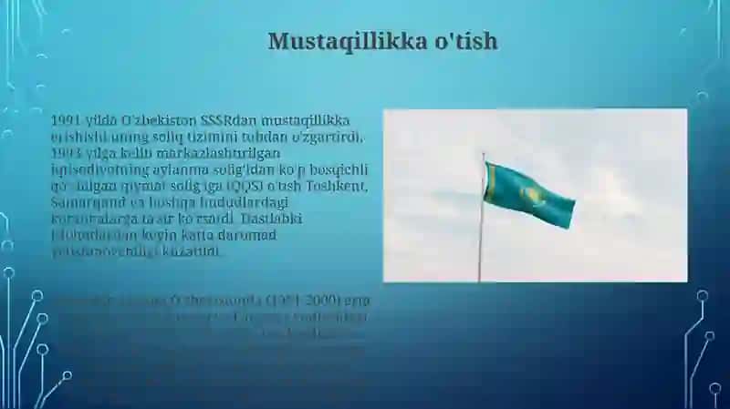 O‘ZBEKISTONDA SOLIQLARNING RIVOJLANISH TARIXI 4