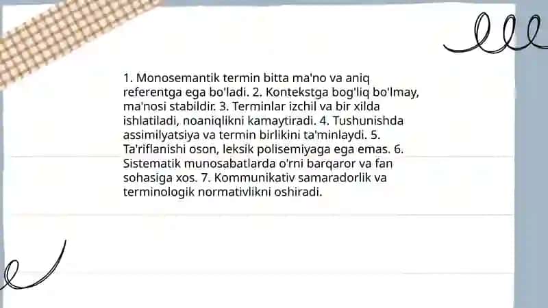 Terminlarning monosemantik xarakteri 4