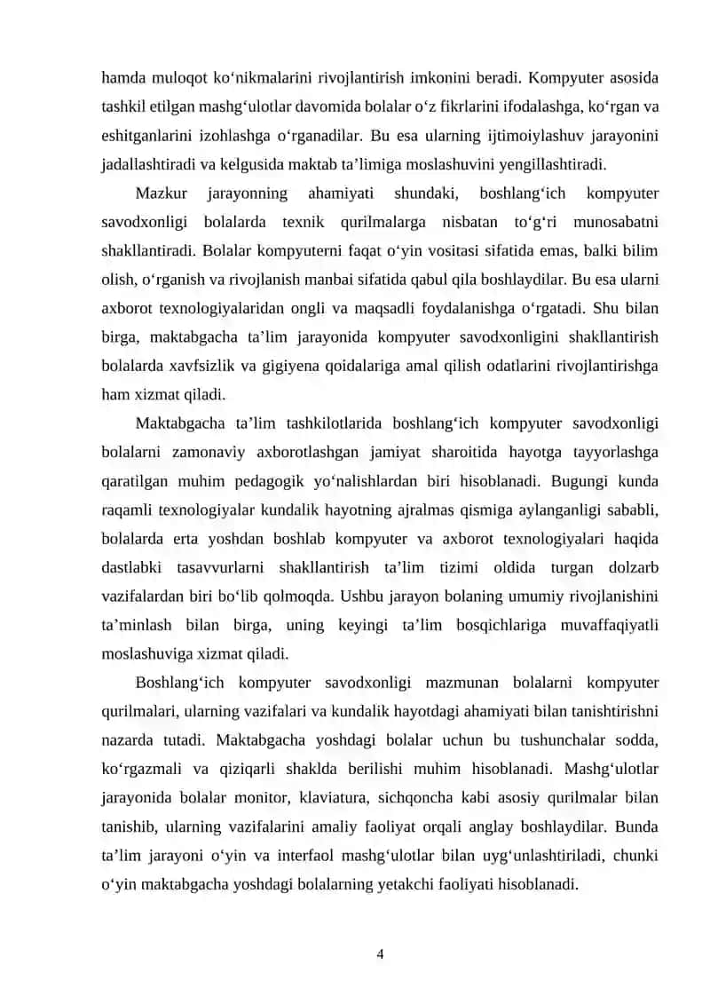 MTT da boshlang‘ich kompyuter savodxonligi haqida tushuncha 4