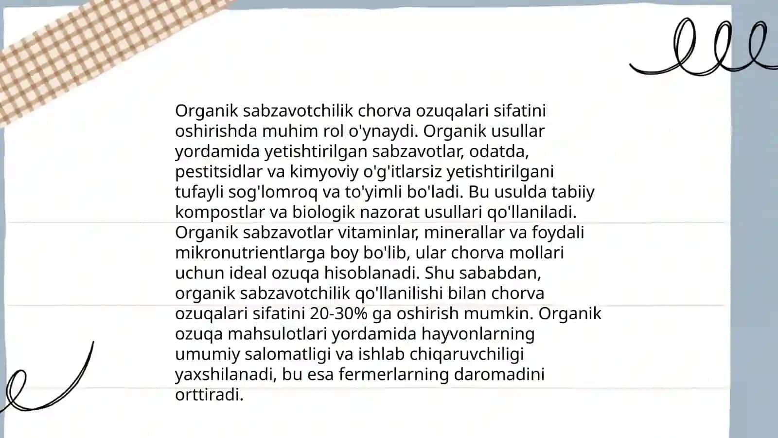 Organik sabzavotchilikni tashkil qilishda chorvachilikka boğliqligi 4