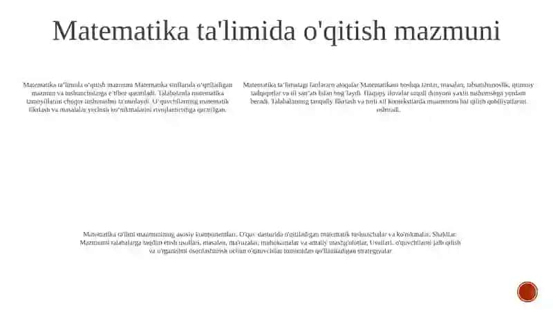 Matematika Oʻqitish Metodikasi 4