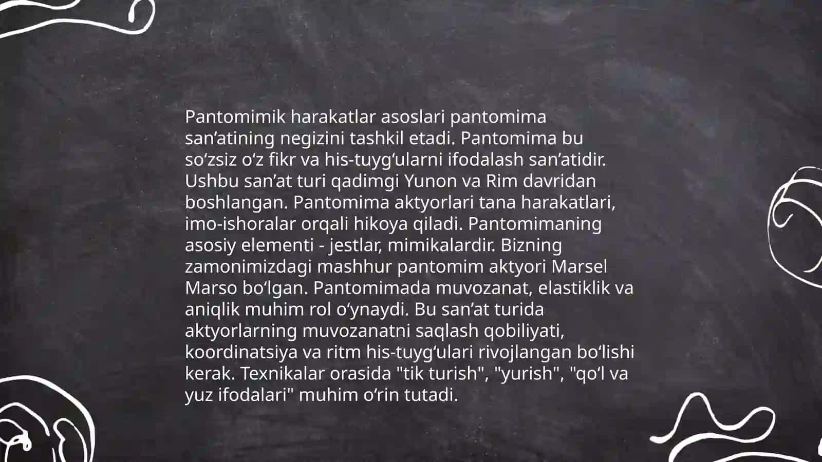 Pedagogik tehnika: mimik va pantomimik mahorat 4