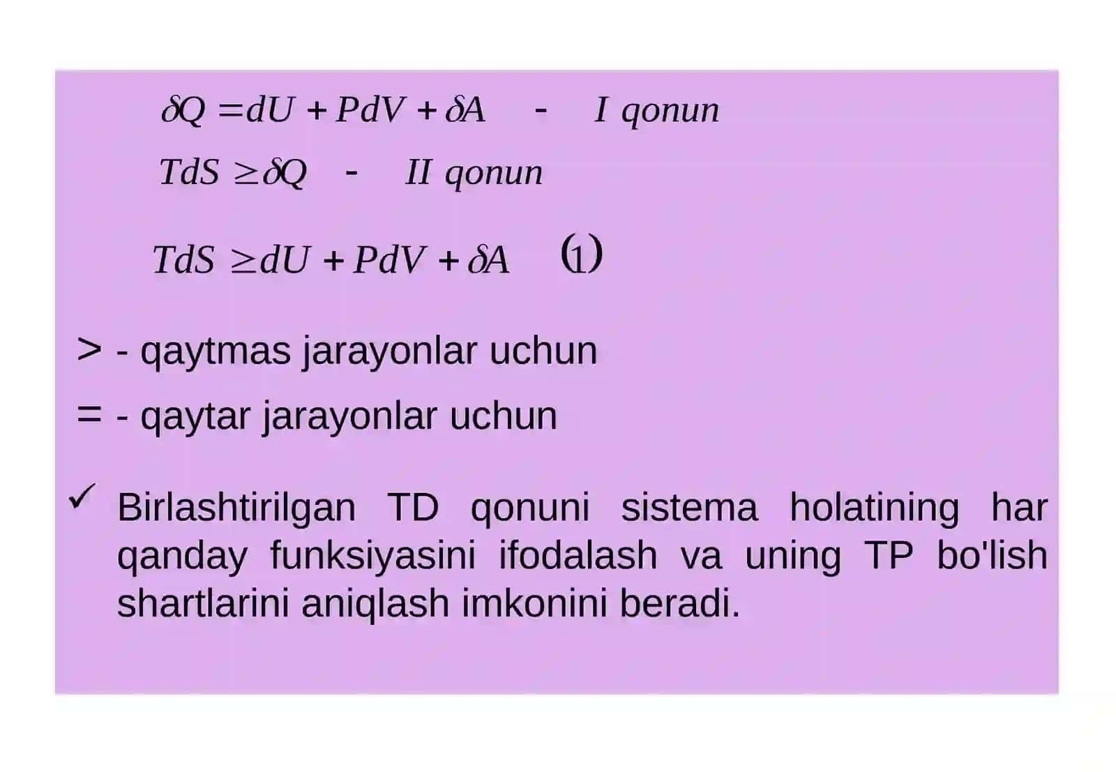 Termodinamik potensiallar (xarakteristik funksiyalar) 4