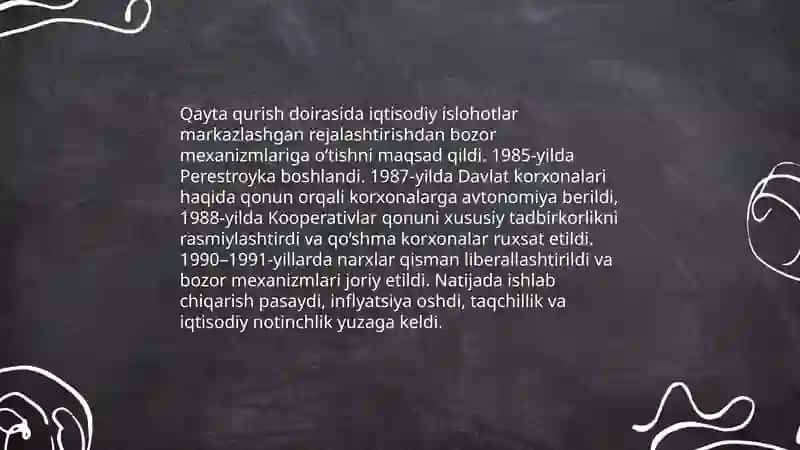 Qayta qurish siyosati va uning natijalari 4