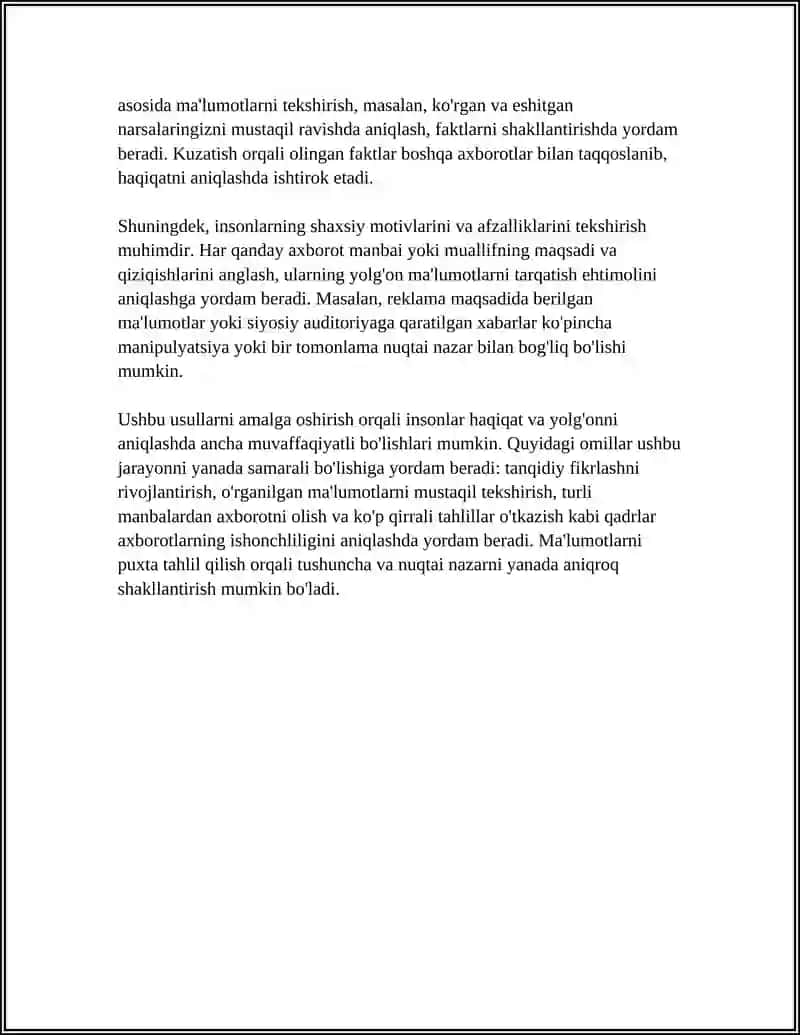 FARĢONA DAVLAT UNIVERSITETI PEDAGOGIKA PSIXOLOGIYA VA SA'NATSHUNOSLIK REFERAT 4
