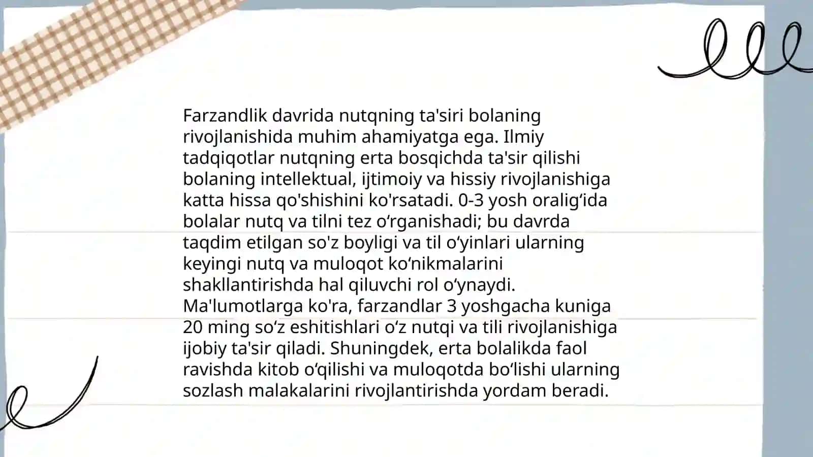 Psixika jarayonlarning vujudga kelishida nutqning ahamiyati Ontogenezda inson psixikasining rivojlanishi 4
