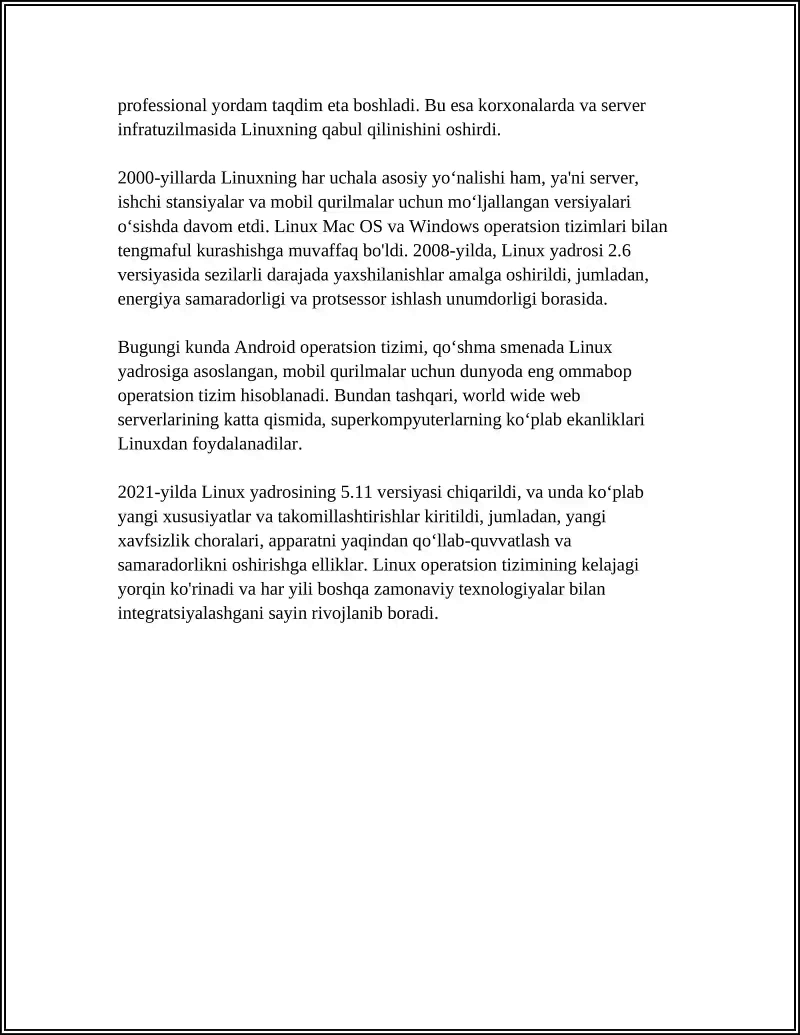 LINUX OT DA ISHLASH 4