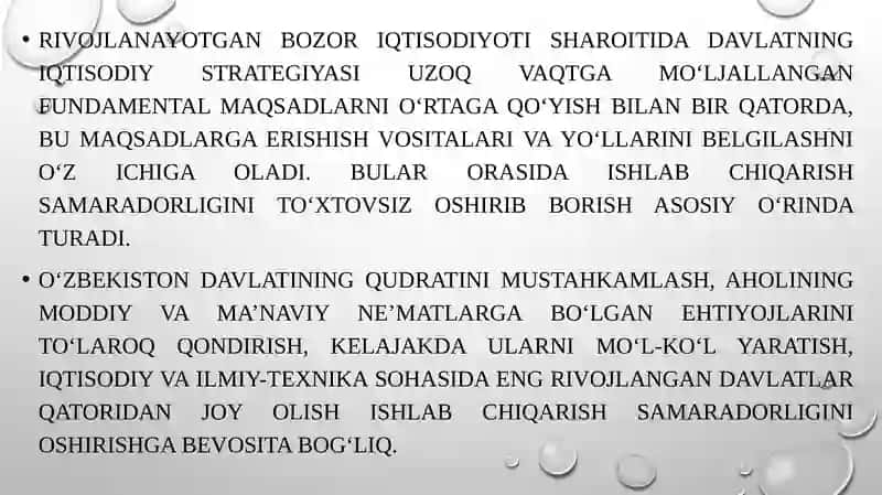 Ishlab chiqarishning iqtisodiy va ijtimoiy samaradorligi 4