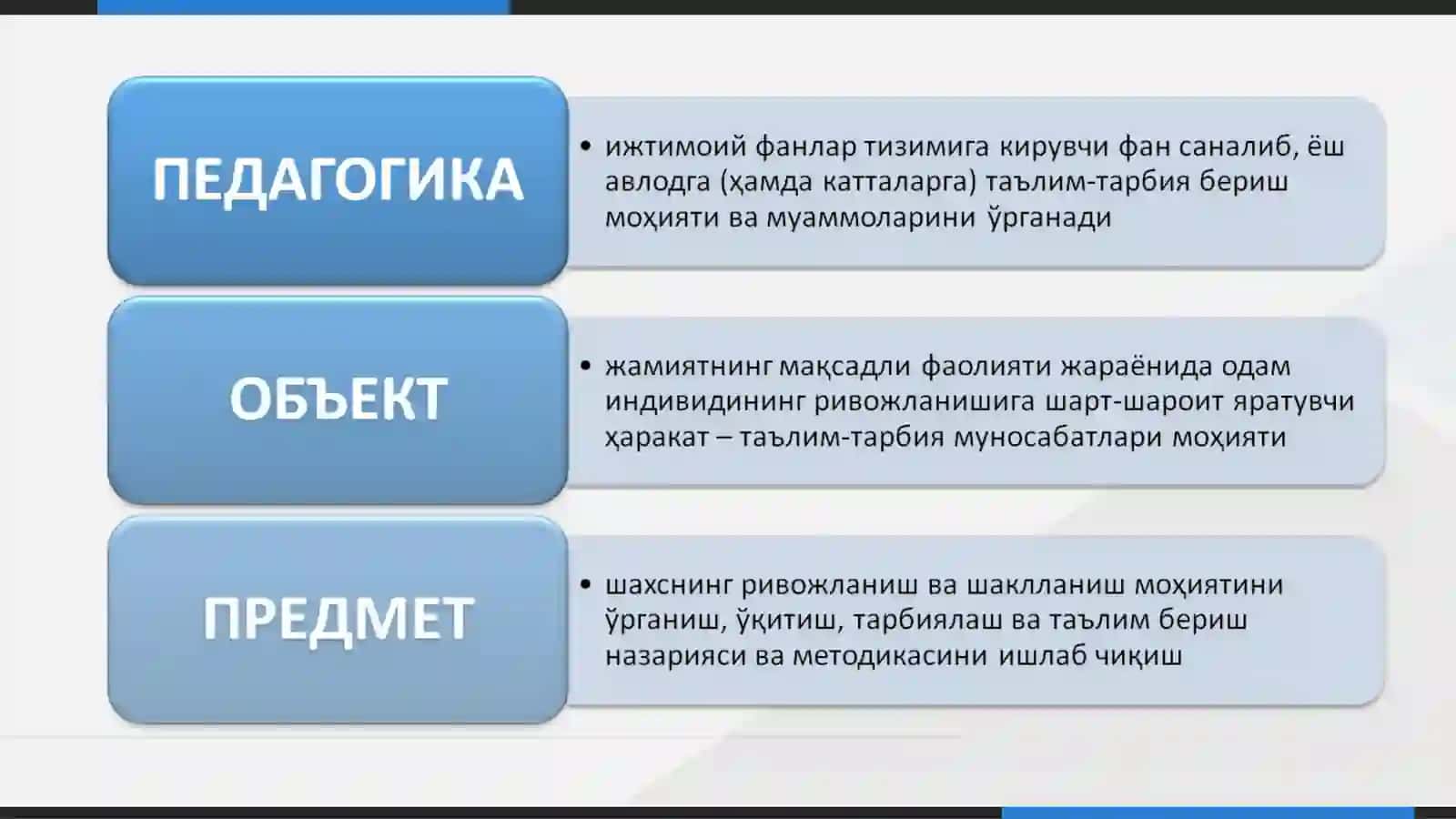 ПЕДАГОГИКАНИНГ ПРЕДМЕТИ ВА ИЛМИЙ-ТАДҚИҚОТ МЕТОДЛАРИ 4