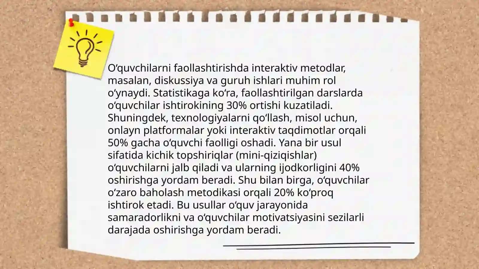 Ta’lim jarayonida o‘quvchilarni faollashtirish usullari 4
