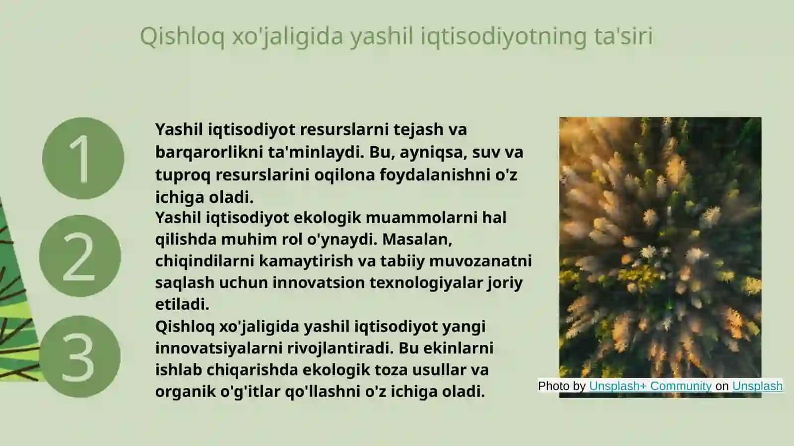 Qishloq xo'jaligini "yashil iqtisodiyot" asosida barqaror rivojlantirish 4