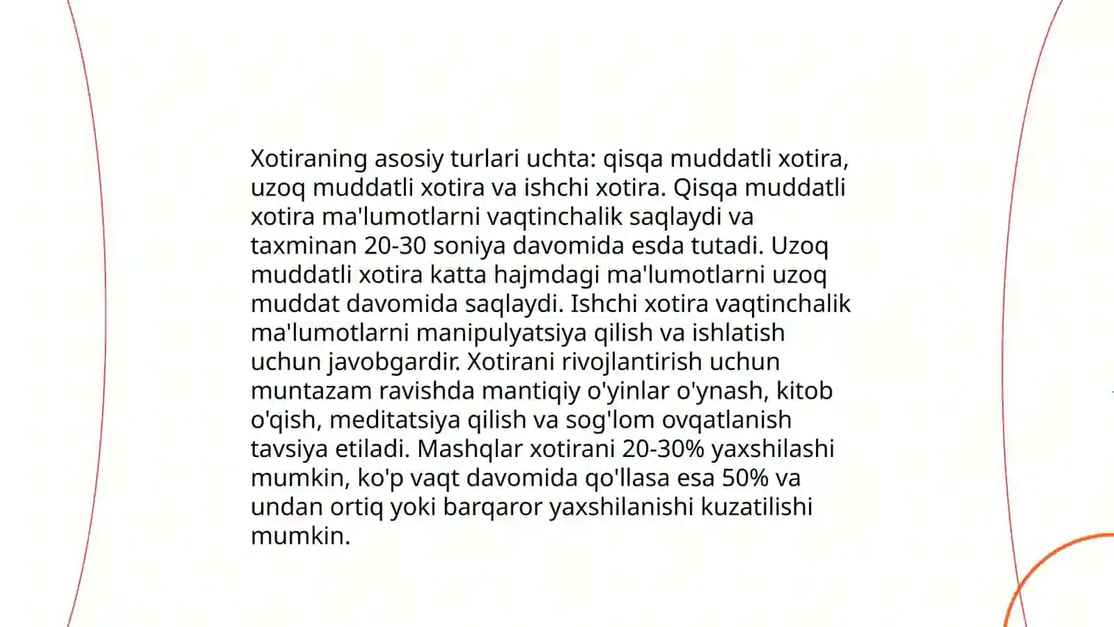 Xotiraning Rivojlanishi 4