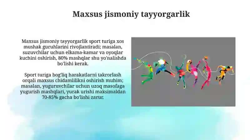 Sport mahoratini takomillashtirish bosqichida mashg`ulotlarni tashkil etish 4