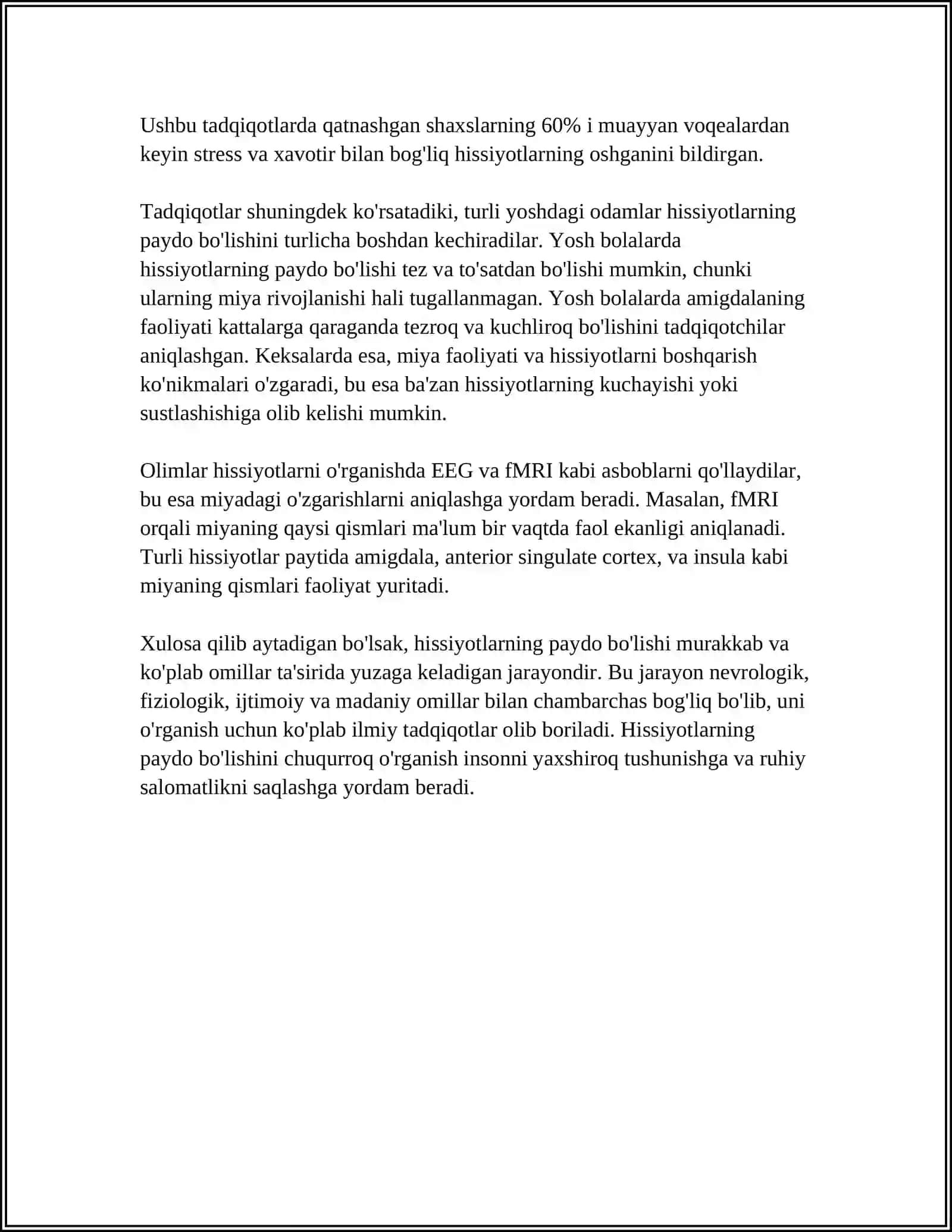 HISSIYOT HAQIDA TUSHUNCHA. HIS-TUYGʻULARINING VAZIFALARI 4