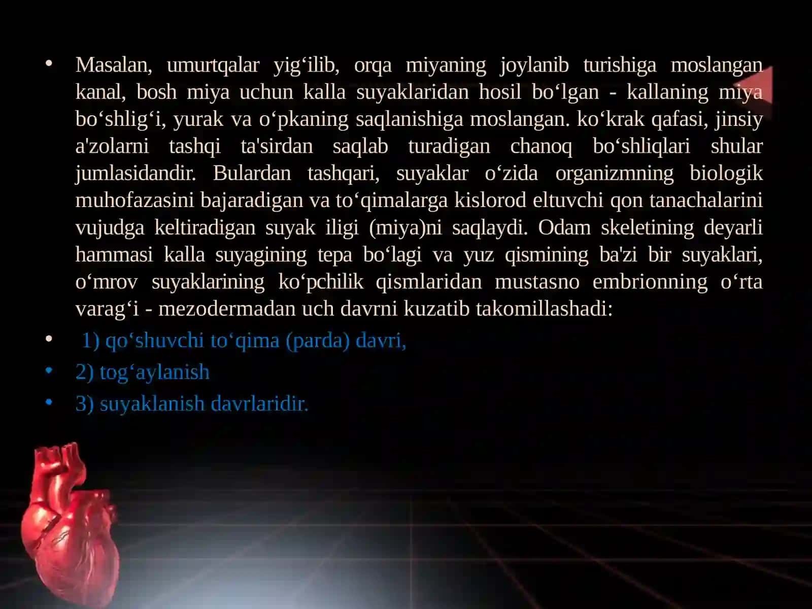 Osteologiya -tayanch harakat tizimi.  Suyaklar haqida ma’lumot 4
