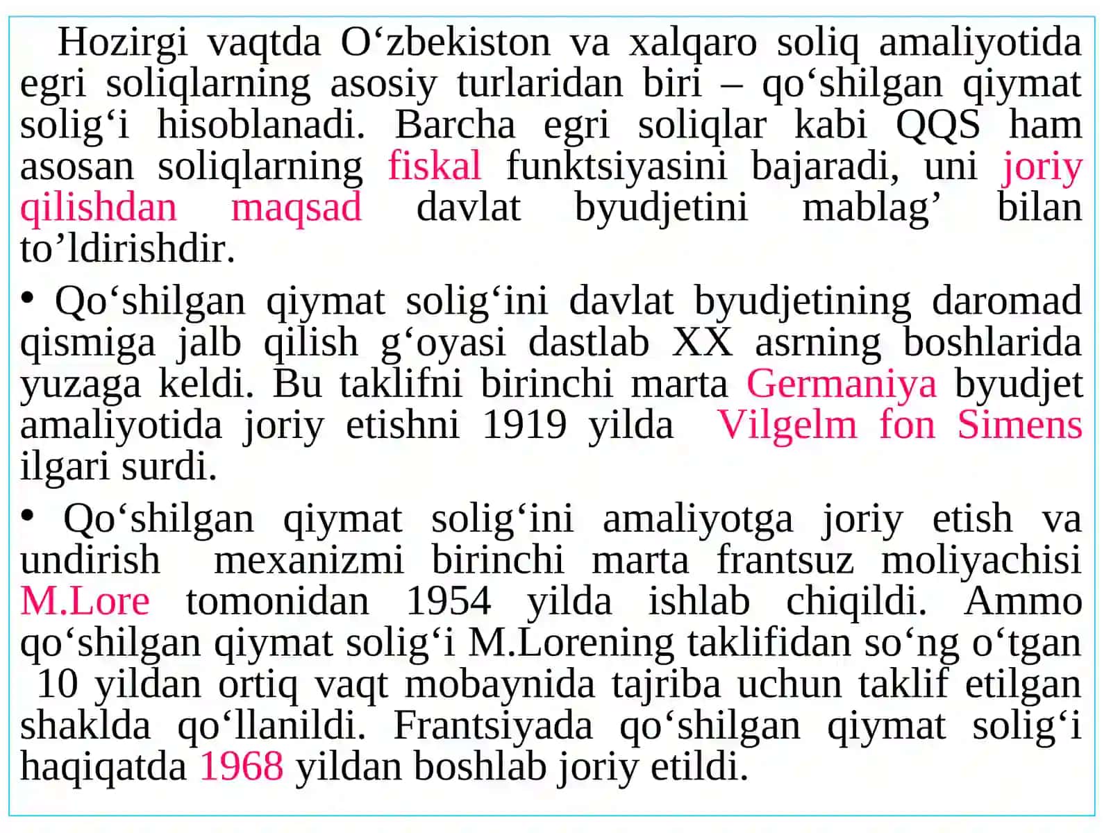 ЮРИДИК ШАХСЛАРДАН ОЛИНДИГАН БОШКА СОЛИКЛАРQO’SHILGAN QIYMAT SOLIG’I 4