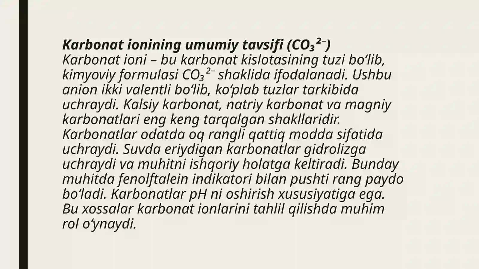 Analitik kimyo fanidan tayyorlagan kurs ishi taqdimoti 4
