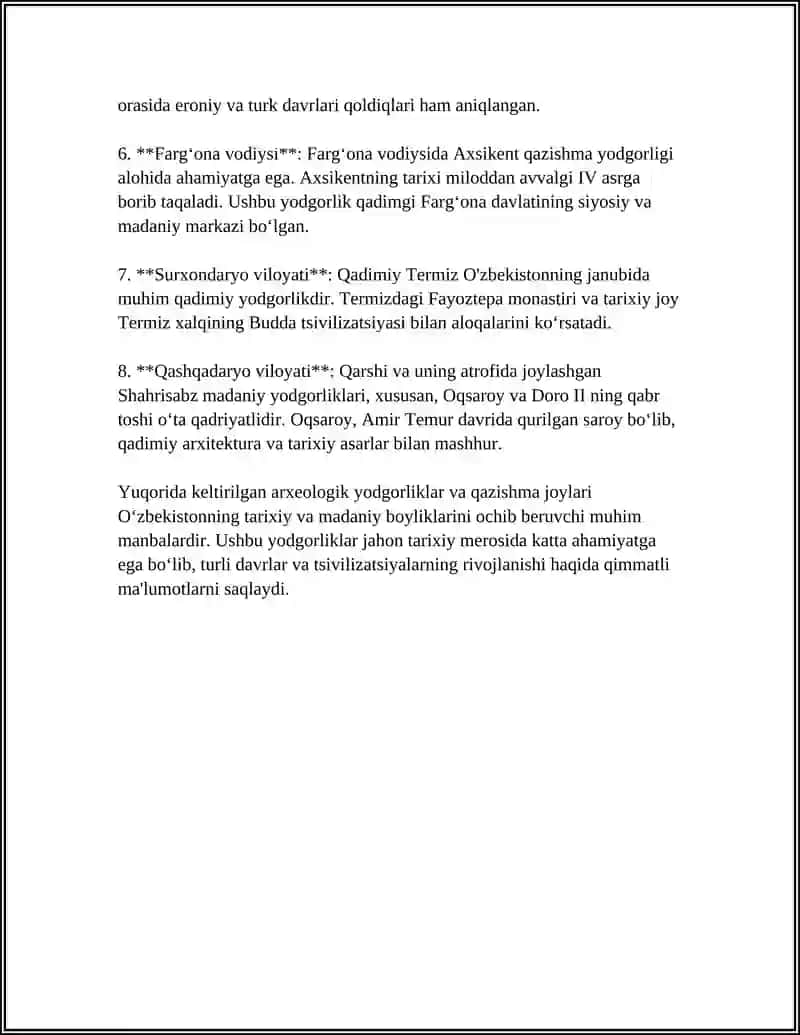 OʻTMISH XALQLARDAN QOLGAN YODGORLIKLAR 4