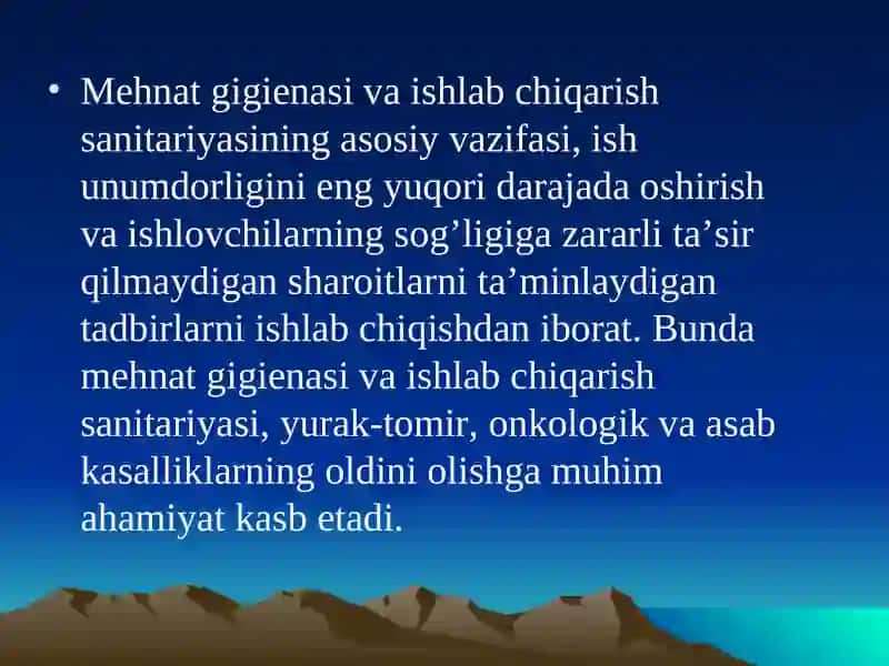 Ishlab chiqarishning sanitariyasi va gigienasi 4