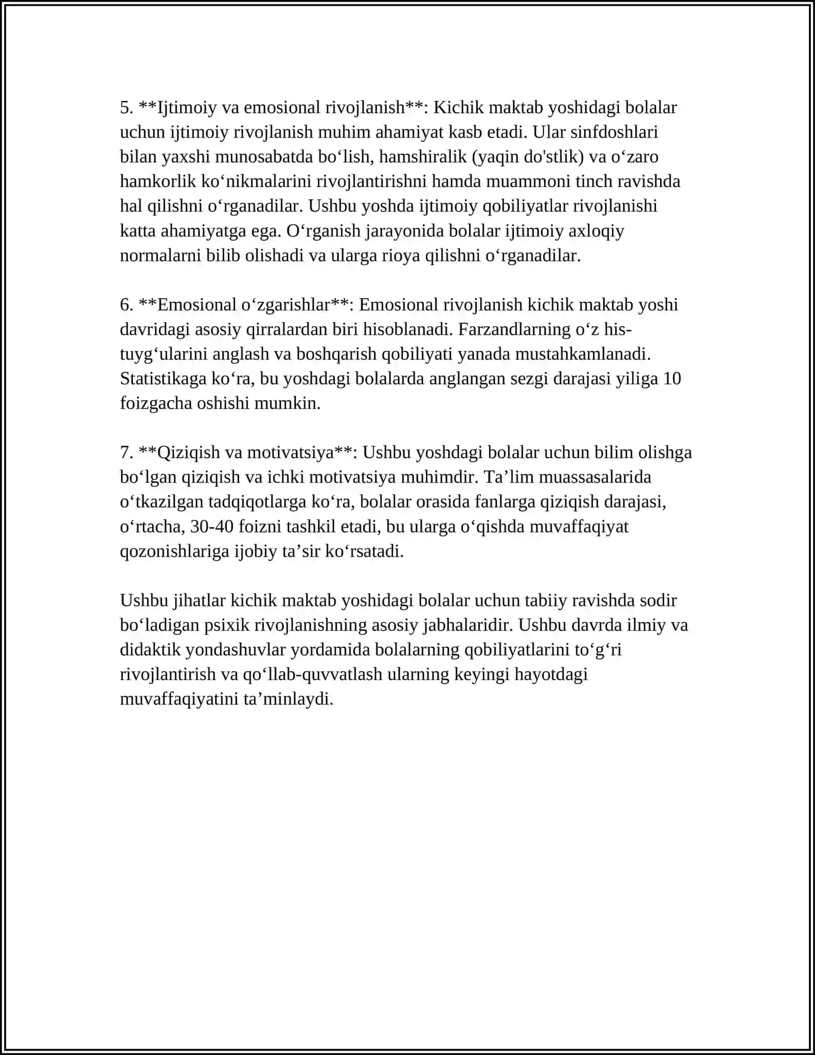 KICHIK MAKTAB YOSHI DAVRIDA PSIXIK RIVOJLANISH XUSUSIYATLARI 4