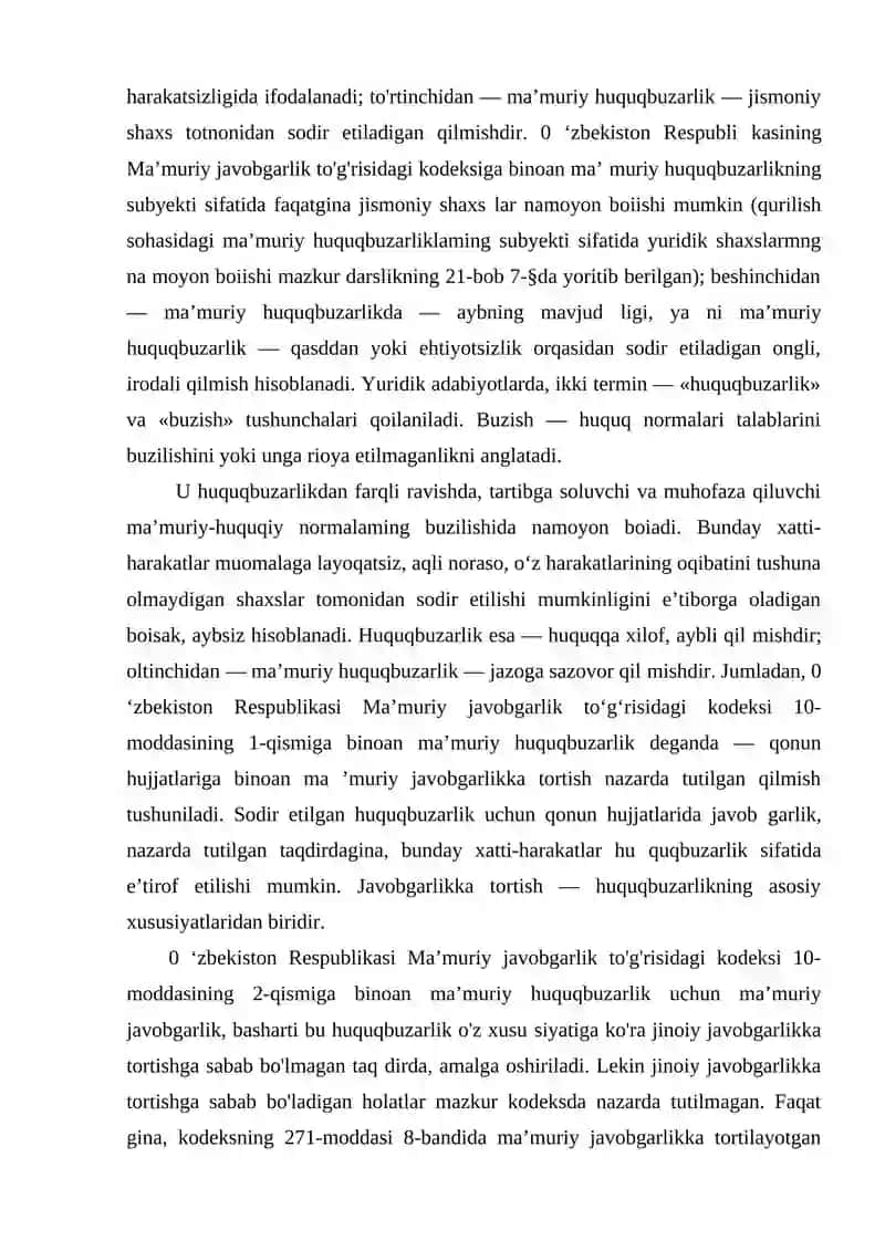 Ma’muriy huquqbuzarlik tushunchasi va xususiyatlari 4