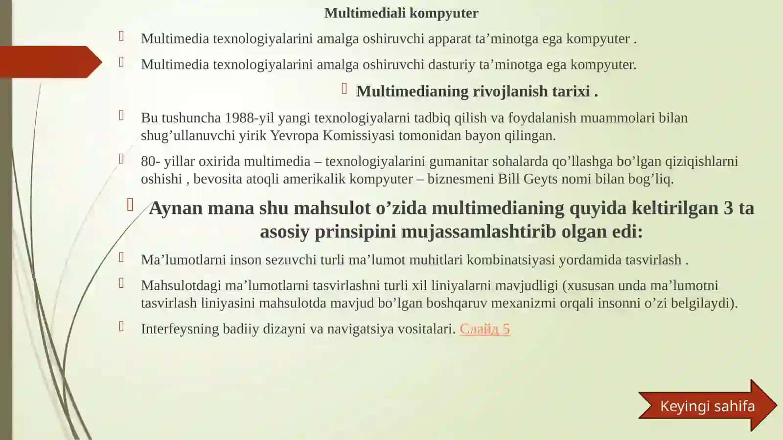Multimedia tizimlari bilan ishlovchi ADP 4