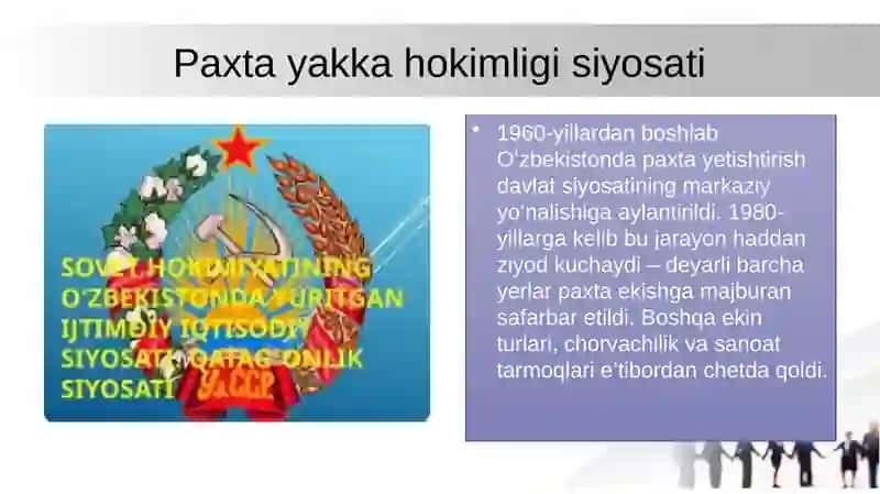 O‘zbekistonda 1980–1990-yillardagi ijtimoiy-siyosiy vaziyat, paxta yakkahokimligi va qatag‘onliklar 4